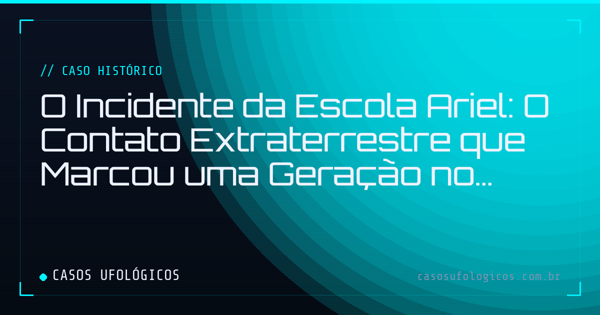 Imagem de capa: O Incidente da Escola Ariel: O Contato Extraterrestre que Marcou uma Geração no Zimbábue