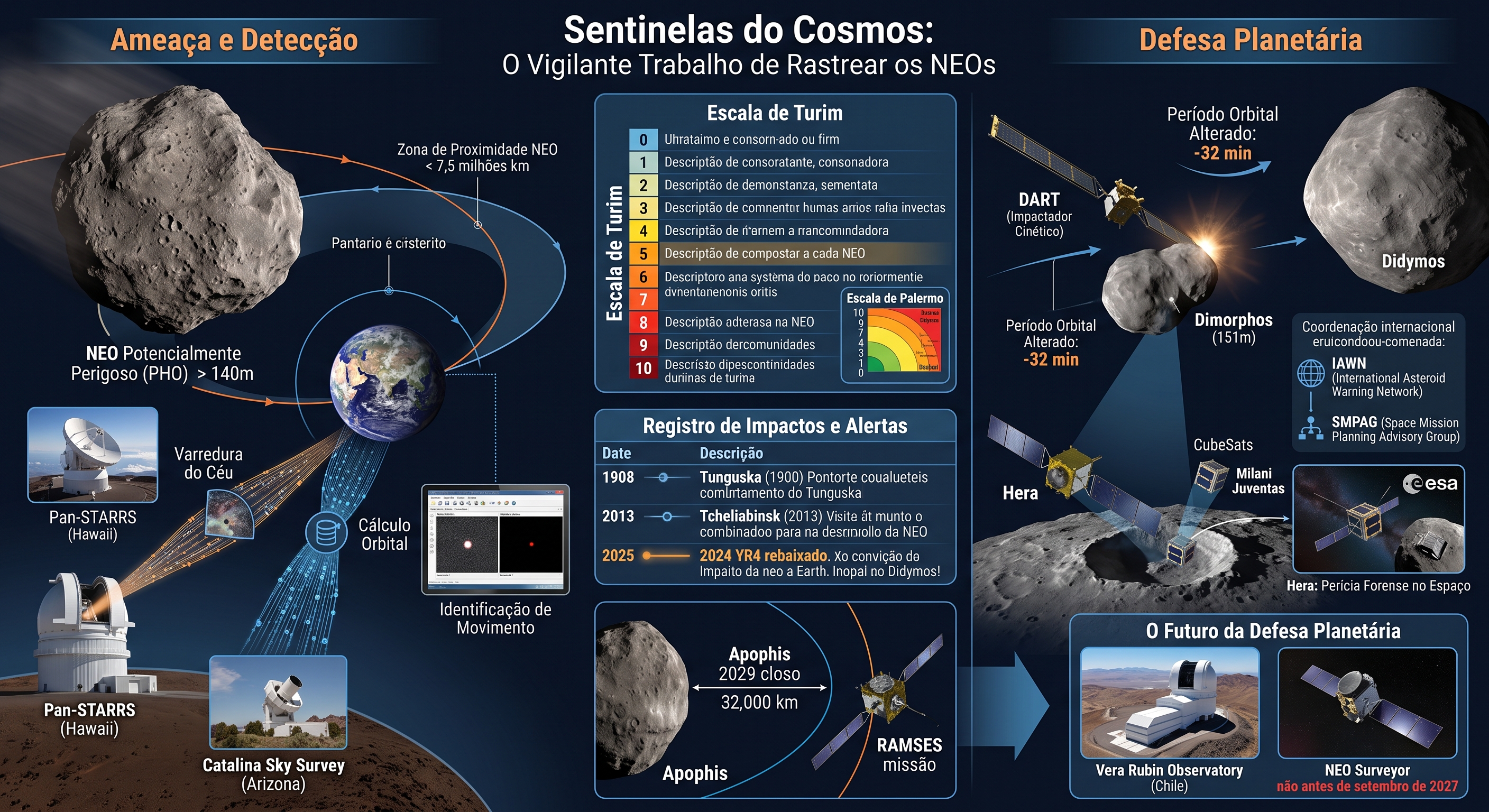Imagem de capa: Sentinelas do Cosmos: O Vigilante Trabalho de Rastrear os NEOs