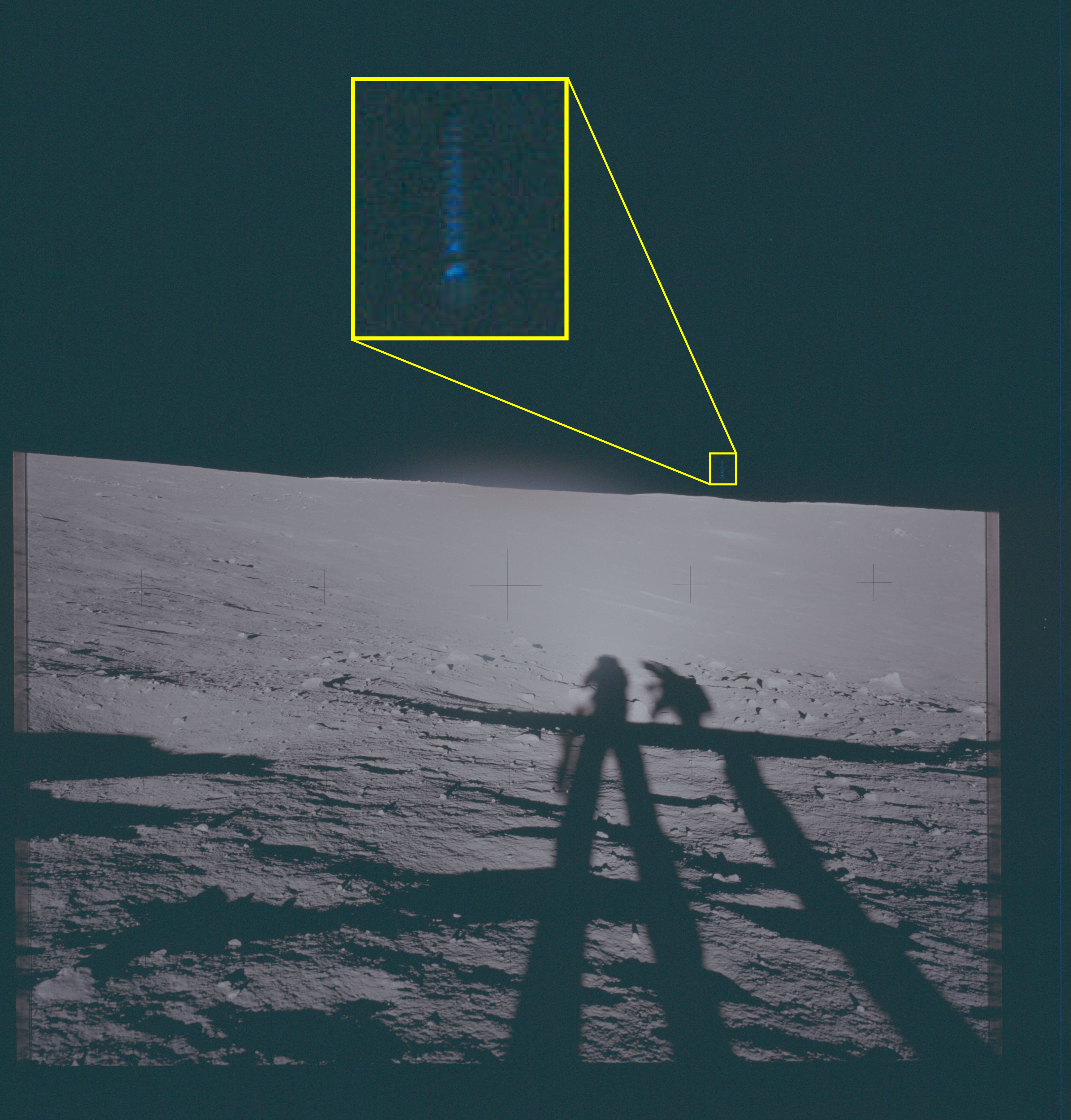 Área de contraste semelhante à uma nave mãe - missão Apollo 12