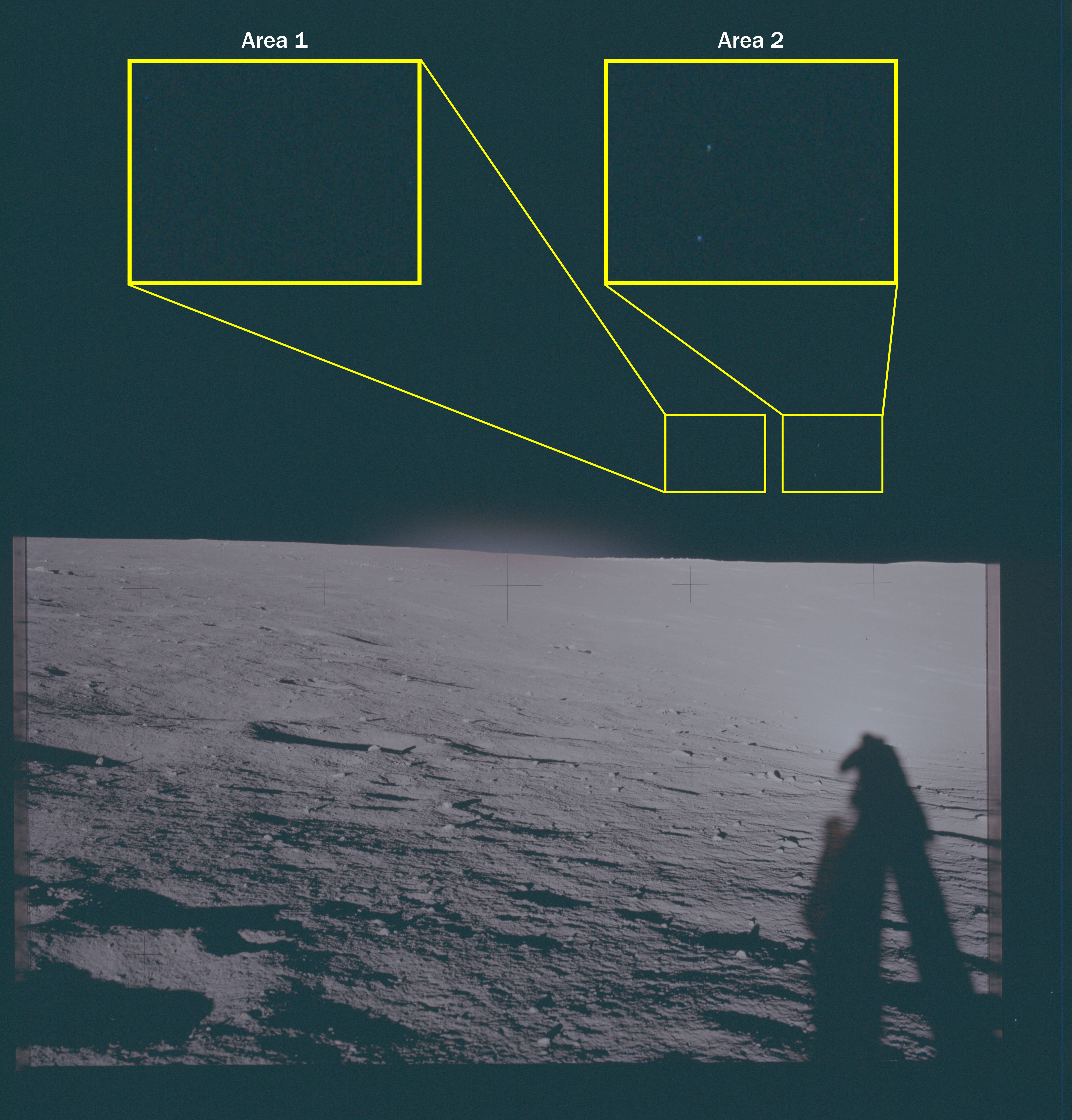 Área de contraste identificada - missão Apollo 12