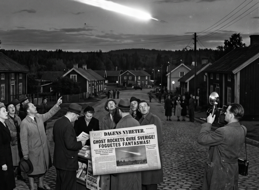 Imagem de capa: Incidentes dos “Foguetes Fantasmas” na Escandinávia — 1946–1947